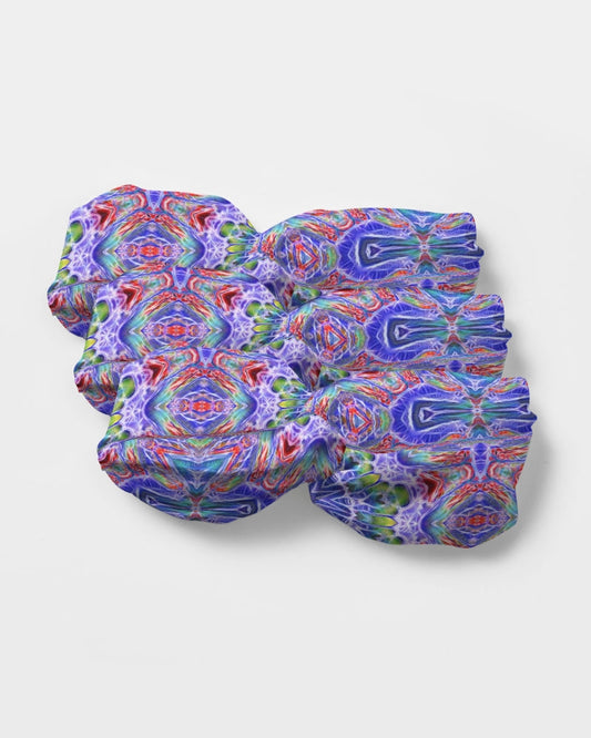 Blue Red Kaleidoscope Twist Knot Headband Set