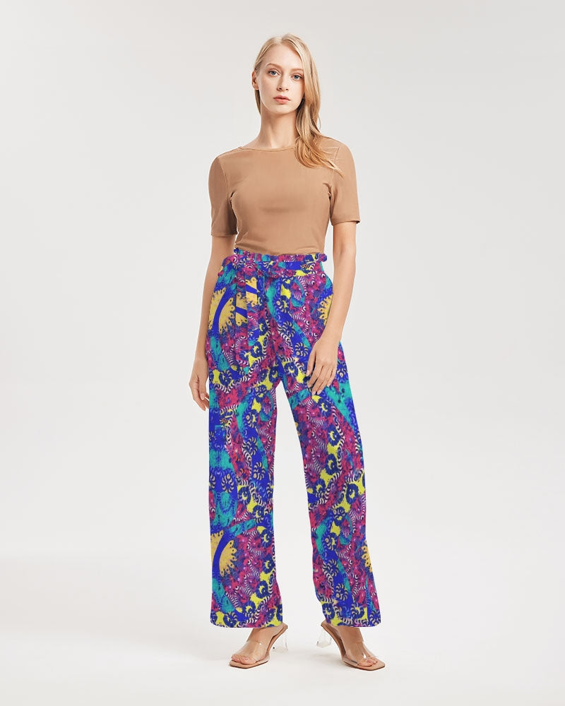 Caribbean Grafitti Women's All-Over Print High-Rise Wide Leg Pants