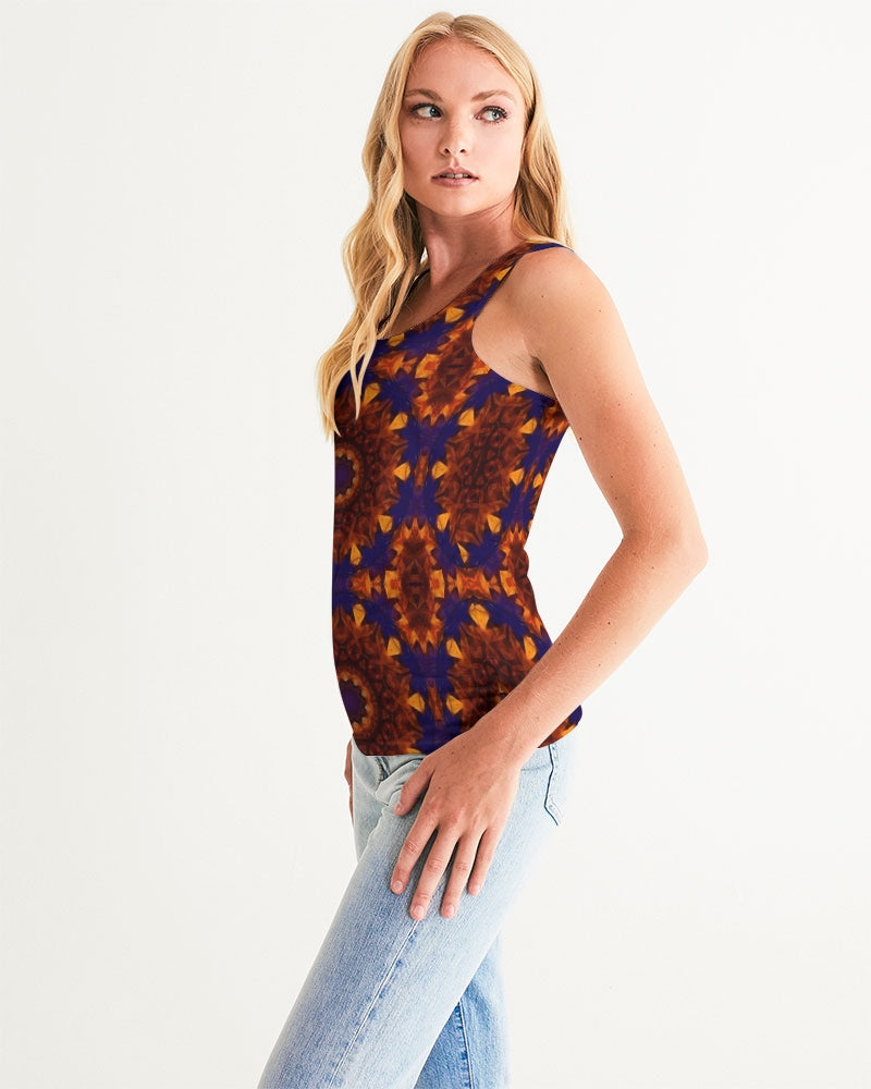 Blue Orange Red Kaleidoscope Women's All-Over Print Tank
