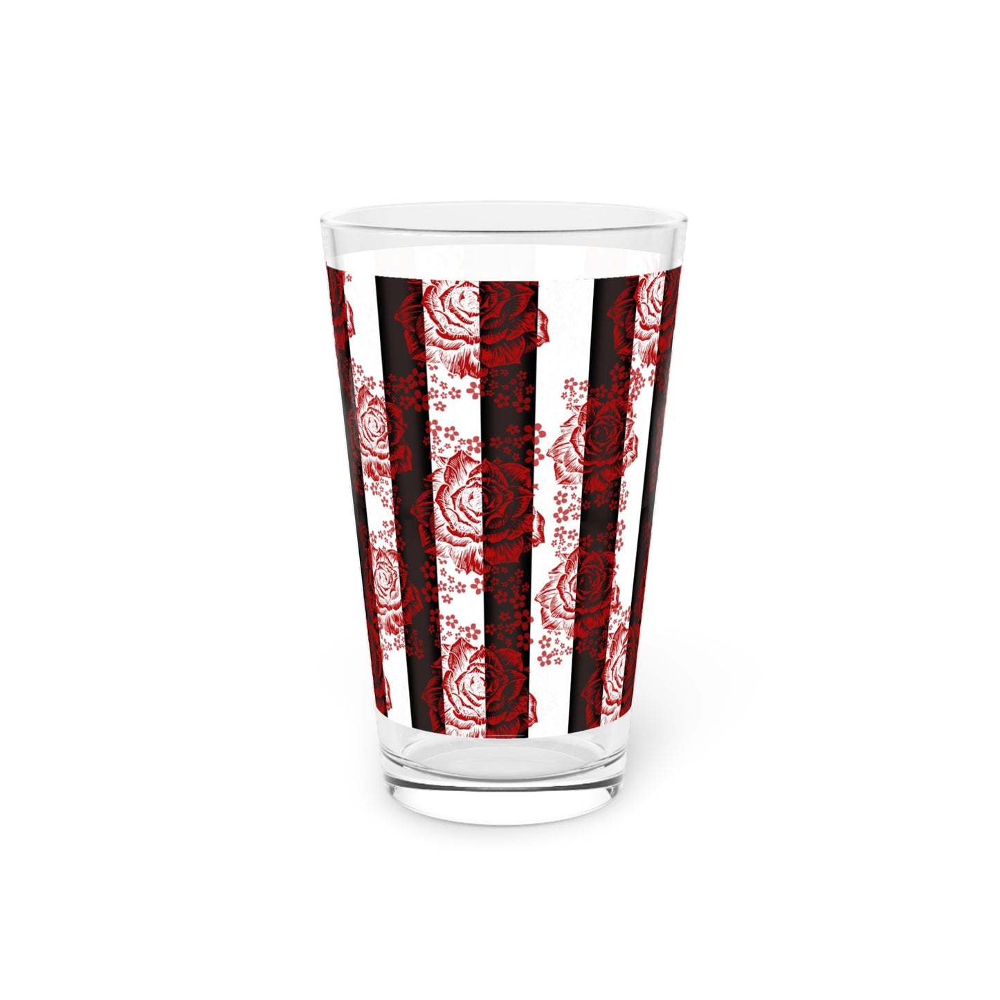 Roses and Stripes Pint Glass, 16oz