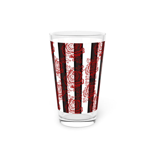 Roses and Stripes Pint Glass, 16oz
