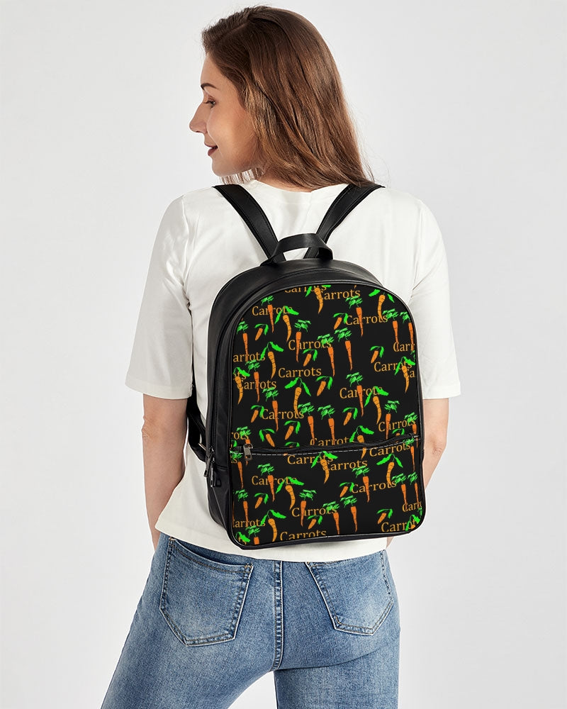 Carrots Pattern Classic Faux Leather Backpack
