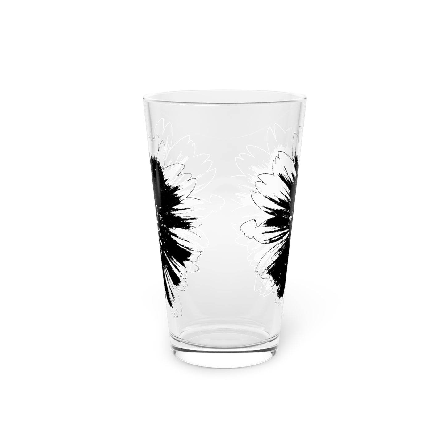 Black and White Gaillardia Pint Glass, 16oz