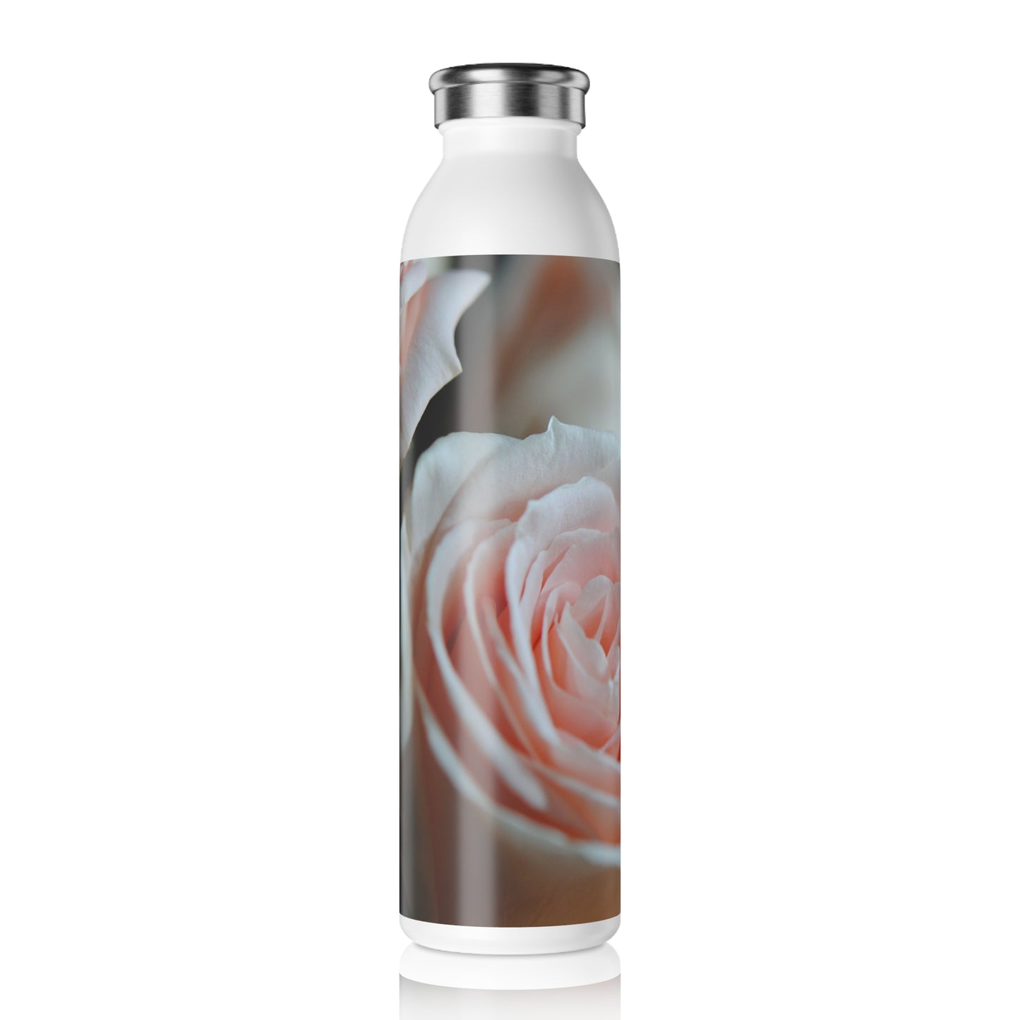 Slim Water Bottle — Blush Rose Floral Stainless Steel Bottle