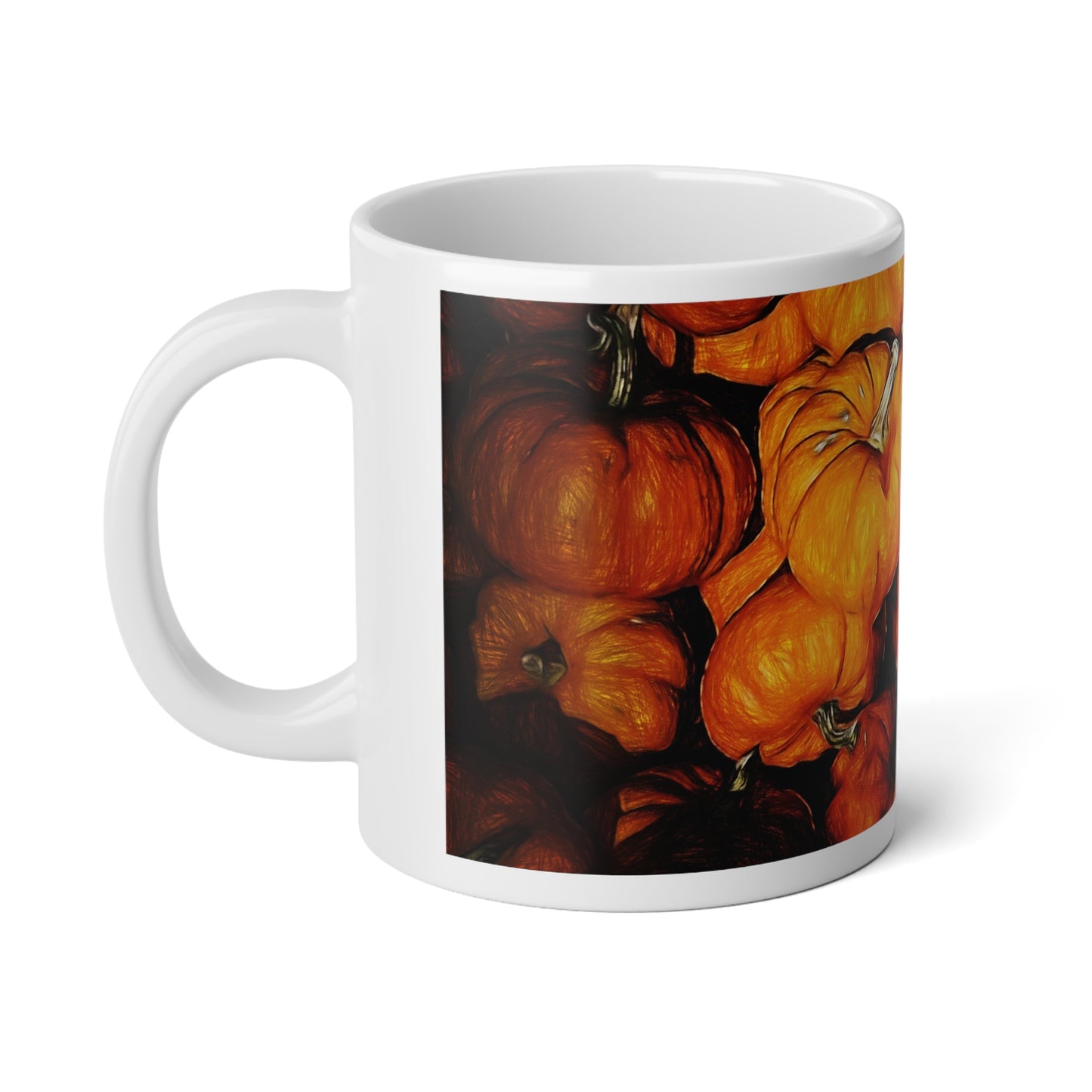 Fall Pumpkin Jumbo Mug - 20oz Coffee Cup for Autumn Lovers