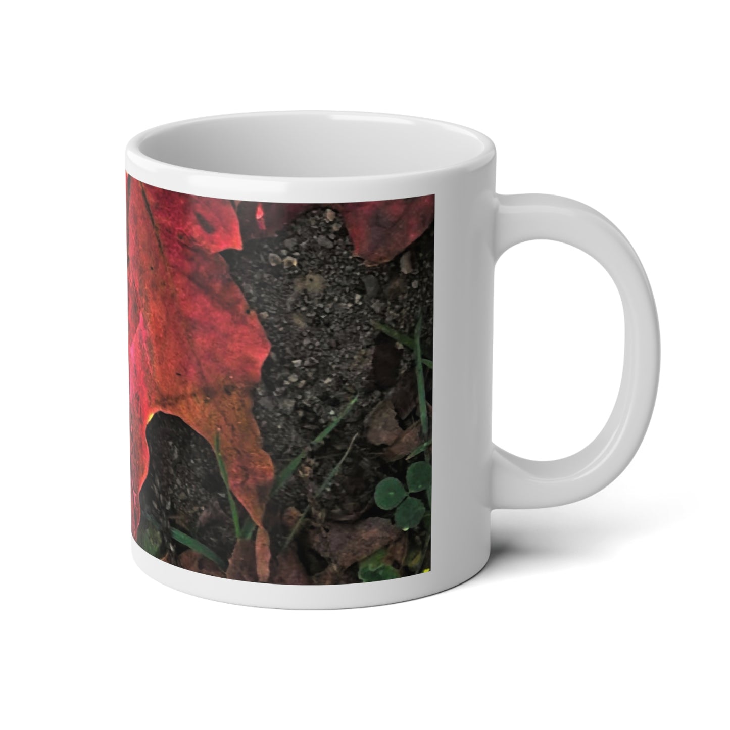 October Sunrise Leaf Jumbo Mug | 20oz Coffee Cup for Cozy Vibes, Fall Decor, Gift for Nature Lovers, Home Office Essentials, Hot Beverage Container