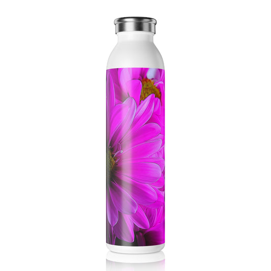 Slim Water Bottle — Pink Daisy Floral Stainless Steel Bottle