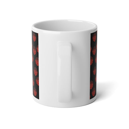 Red Glass Celtic Knot On Gray Jumbo Mug - 20oz Coffee Cup