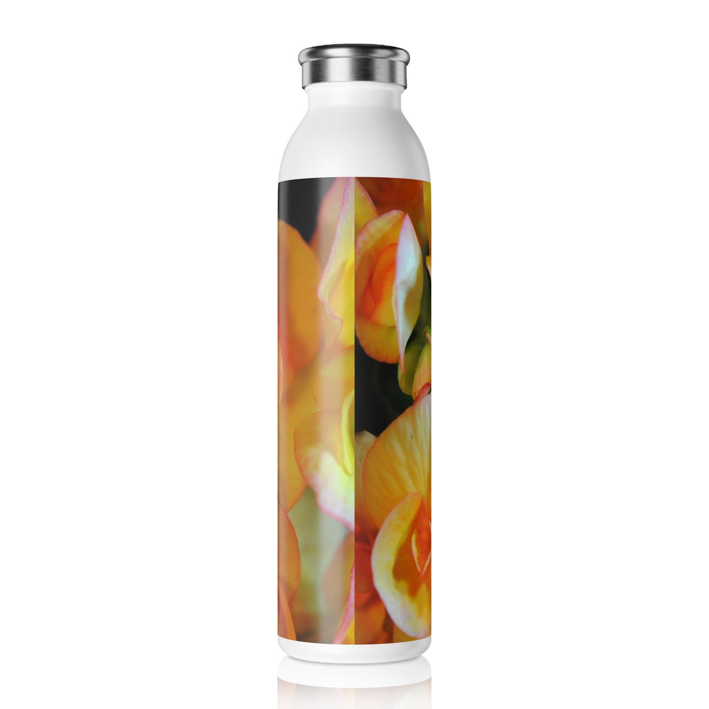 Orange Begonias Slim Water Bottle, Reusable Drink Container, Eco-Friendly Gift, Hydration Bottle, Summer Picnic Accessory, Floral [...]