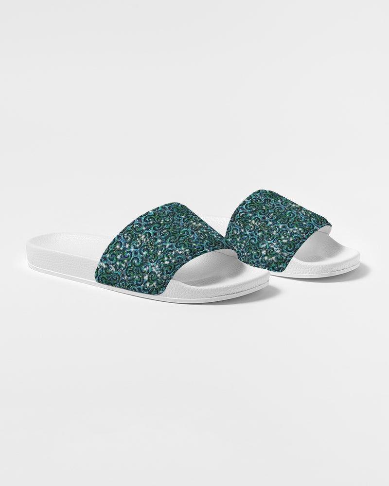 Blue Ice Sparkle Swirl Women's Slide Sandal