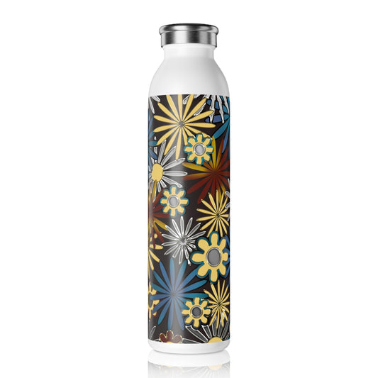 Dark Gray Daisies Slim Water Bottle, Eco-Friendly Drink Container, Reusable Water Bottle, Floral Design Hydration Bottle, Travel Mug, [...]