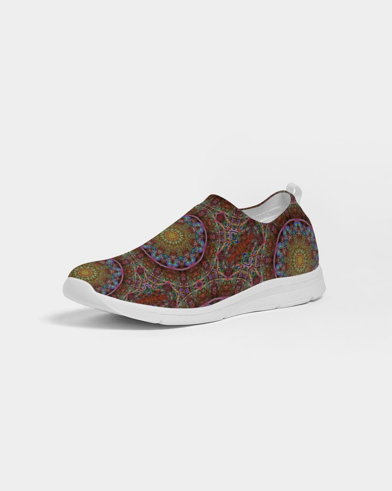 Blue Pink Windy Kaleidoscope Women's Slip-On Flyknit Shoe
