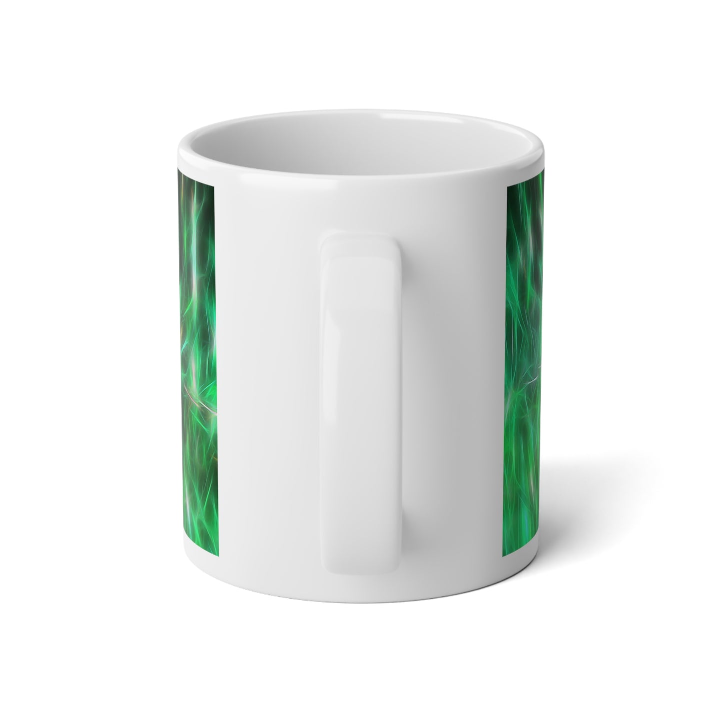 20oz Jumbo Mug — Green Abstract Garland Coffee Cup