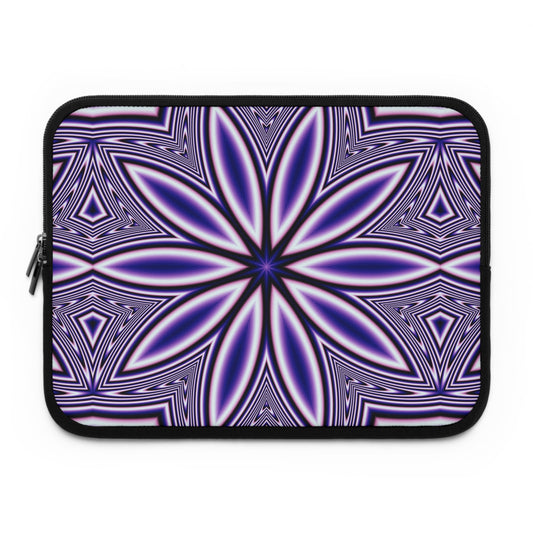 Blue Fractal Kaleidoscope Laptop Sleeve