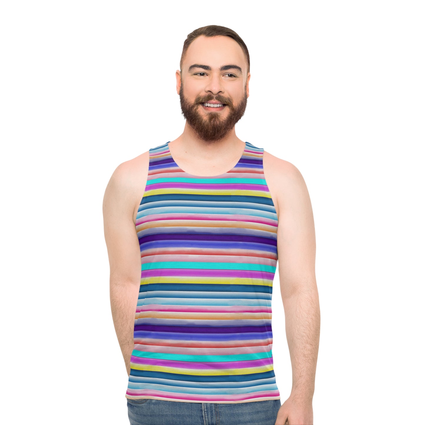 Cotton Candy Stripes Unisex Tank Top (AOP)
