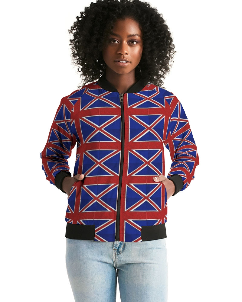 British Flag Pattern Women's All-Over Print Bomber Jacket