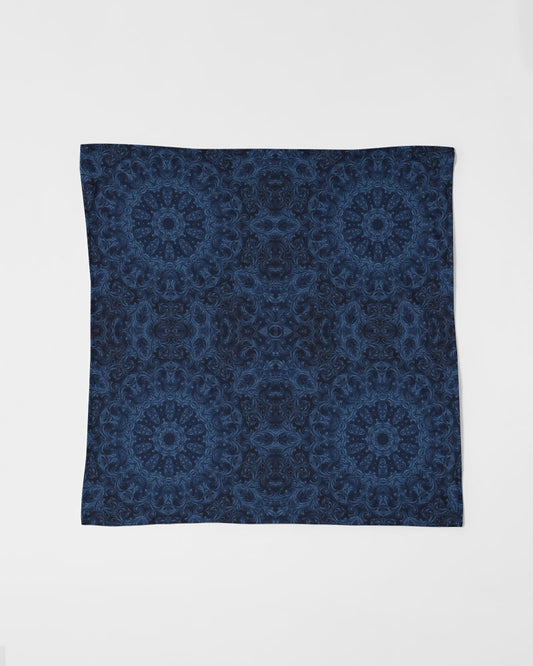 Blue Faux Velvet Kaleidoscope Bandana Set