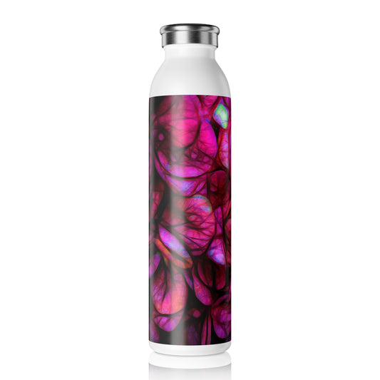 Dark Pink Flower Background Water Bottle with Floral Design, Eco Friendly Hydration, Stylish Drinkware, Perfect Gift for Her, Fitness Essential, Summer Accessory