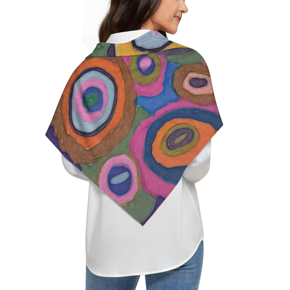 Warm Autumn Bubbles Luxury Silky-like Square Scarf-Wrinkle-Free Ultra-Soft Touch