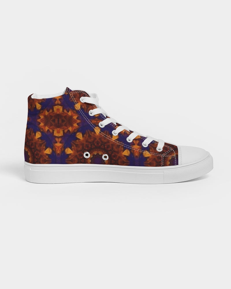 Blue Orange Red Kaleidoscope Women's Hightop Canvas Shoe