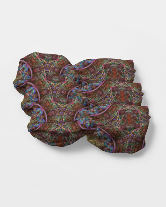 Blue Pink Windy Kaleidoscope Twist Knot Headband Set