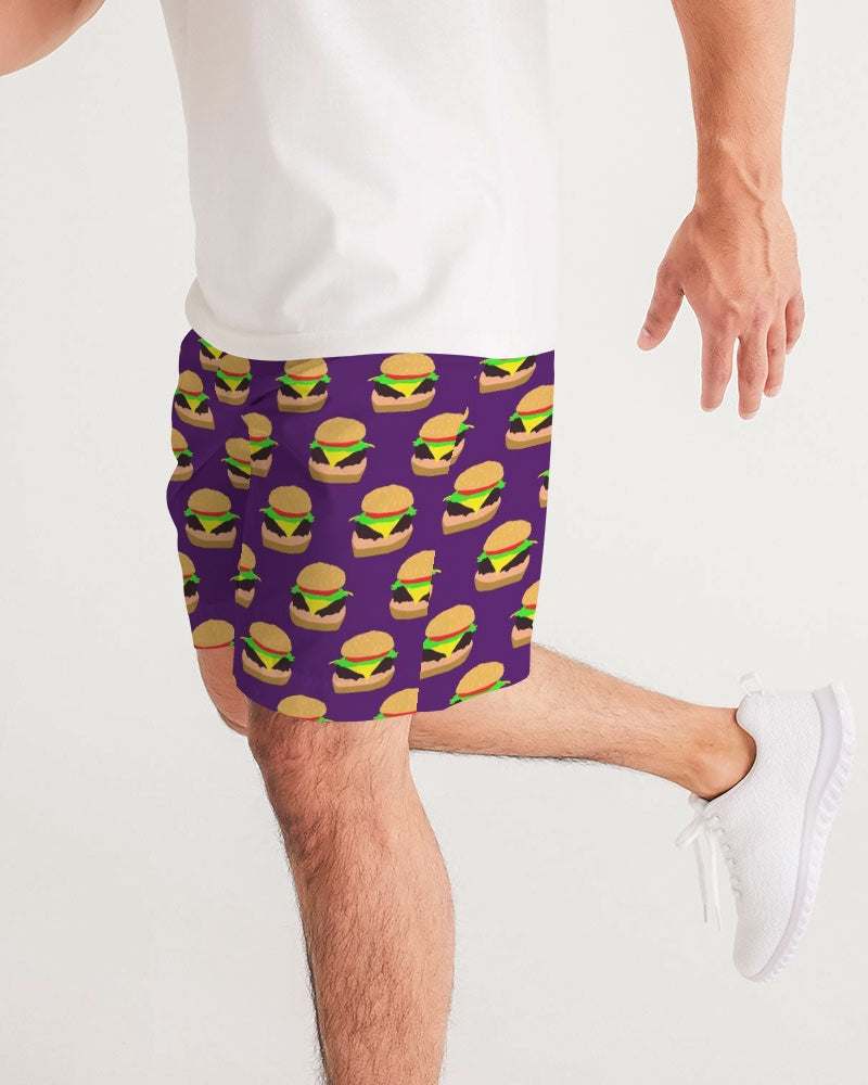 Cheeseburger Pattern Men's All-Over Print Jogger Shorts