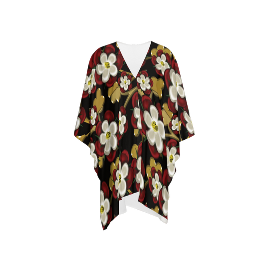 English Tudor Roses on Black Women's Silky-like Wrap-Ultra-Soft and Smooth