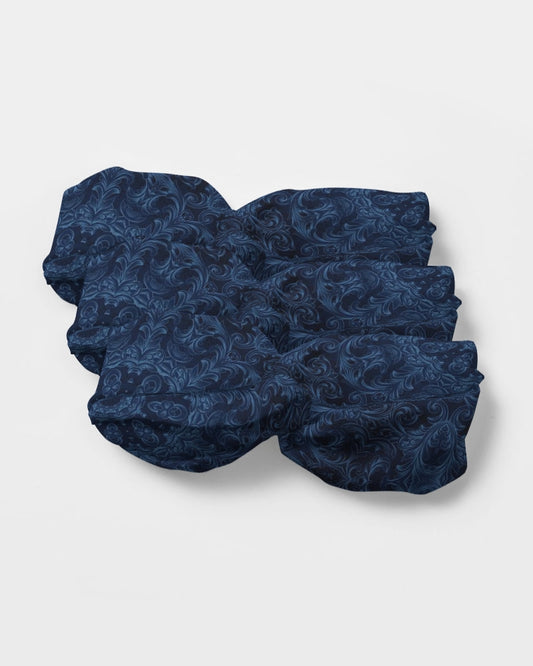 Blue Faux Velvet Kaleidoscope Twist Knot Headband Set