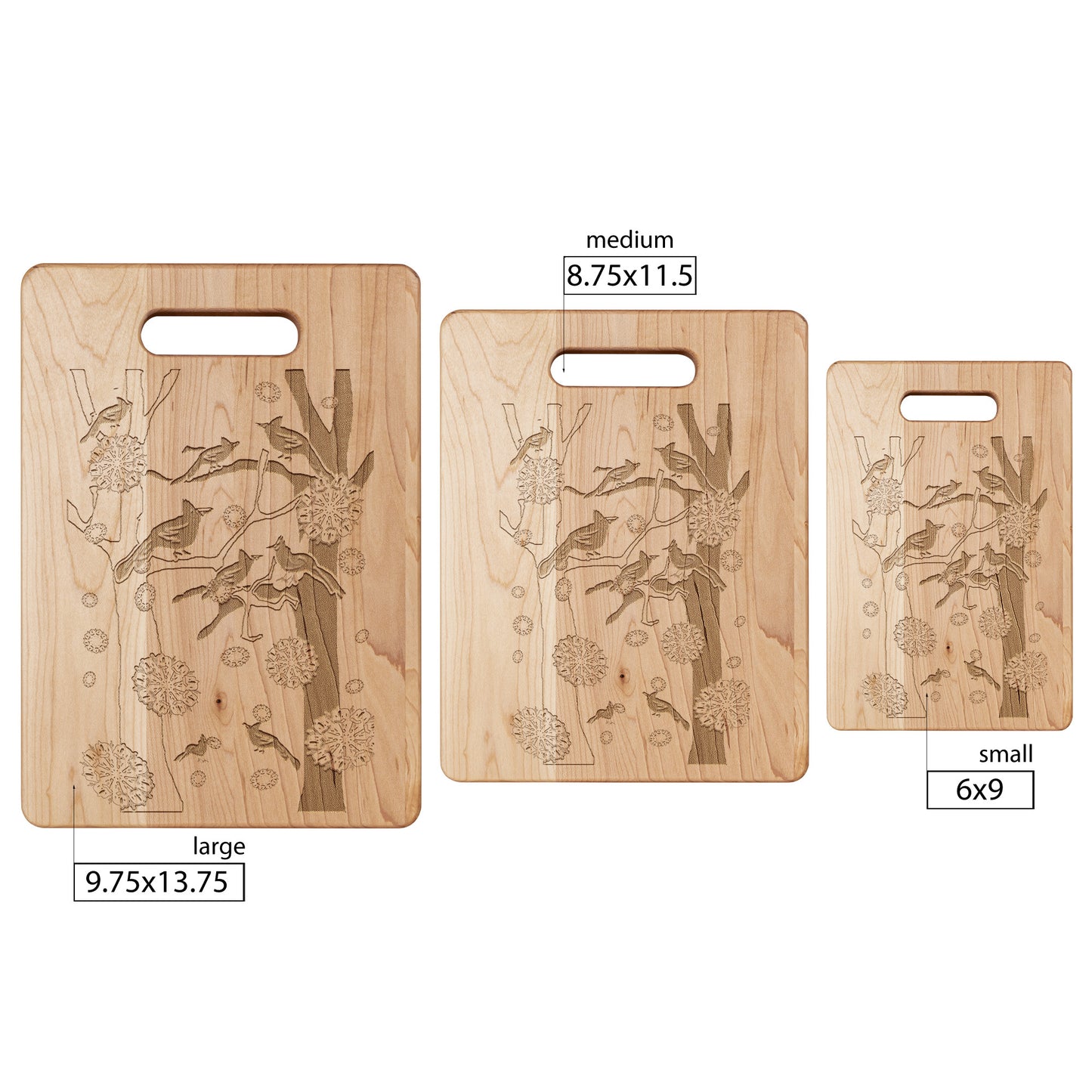 Cardinals In The Snow Maple Cutting Board