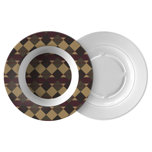 Checkered_Brown_Plaid_Argyle_Dinner_Bowl_Flat_Combo_Mockup.png