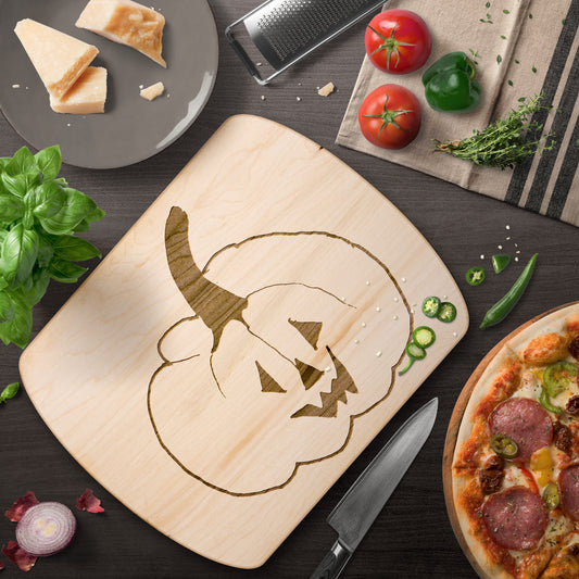 Jack O Lantern Oval Hardwood Cutting Board