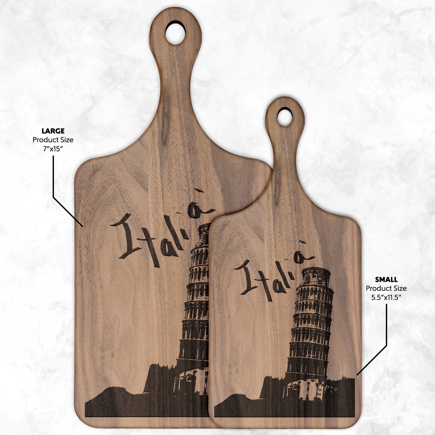 Pisa Italia Paddle Hardwood Cutting Board