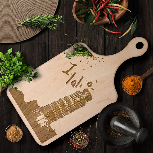 Pisa Italia Paddle Hardwood Cutting Board