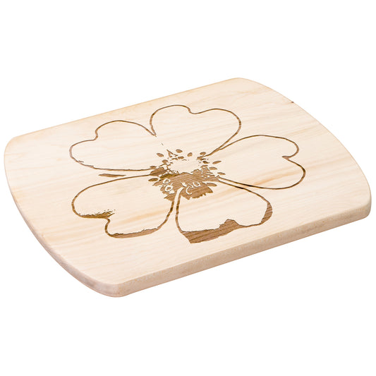 Wildflower Oval Hardwood Cutting Board