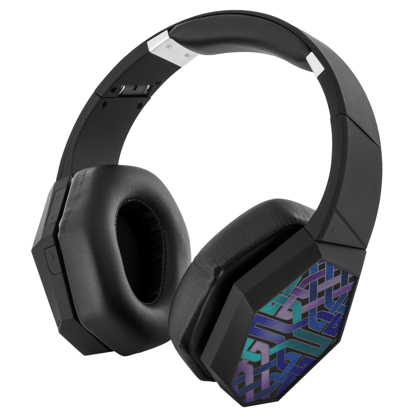 Wrapsody_Blue_Celtic_Knot_Headphones_Standing_Angle_Mockup.png