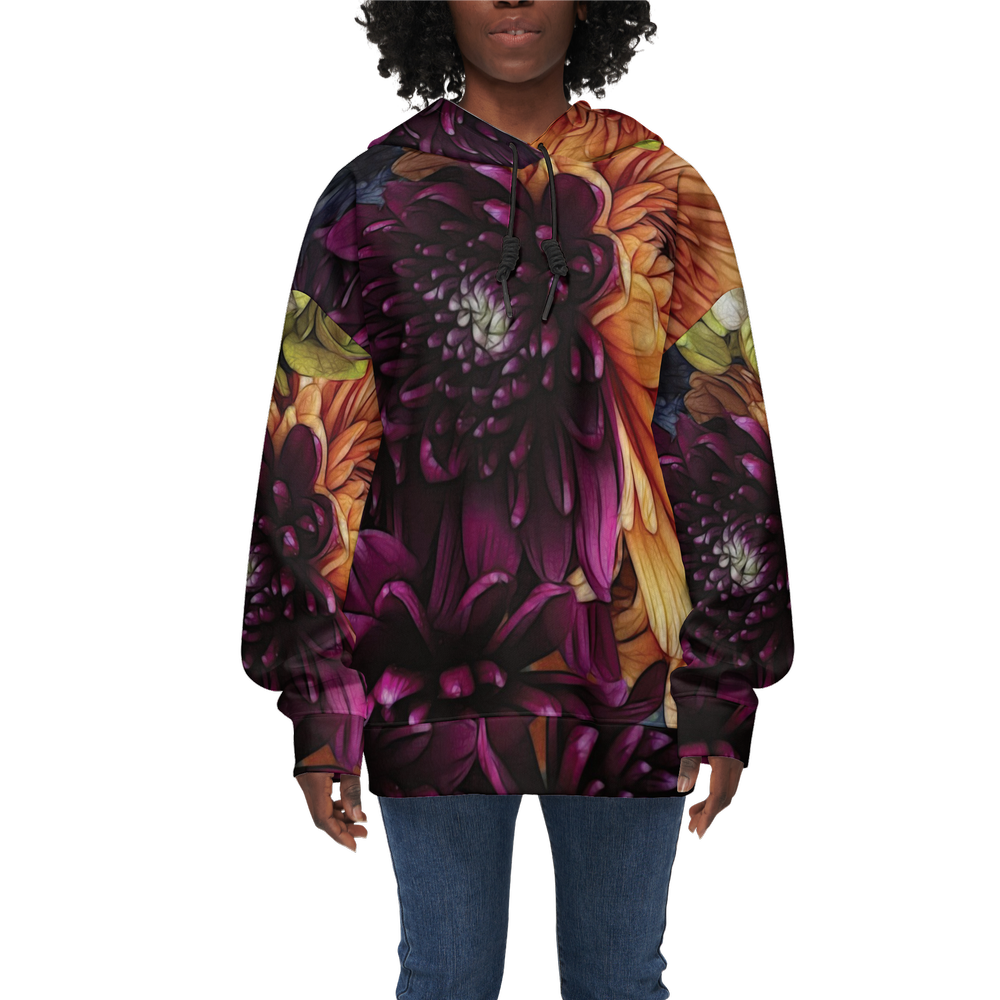 October Flowers 9 Women's Relaxed Fit Hoodie-Super Heavy 375g
