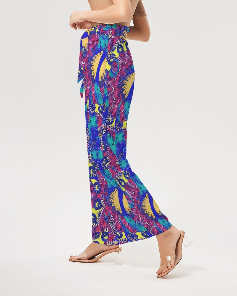Caribbean Grafitti Women's All-Over Print High-Rise Wide Leg Pants