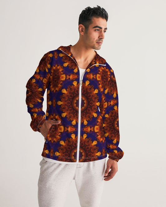 Blue Orange Red Kaleidoscope Men's All-Over Print Windbreaker