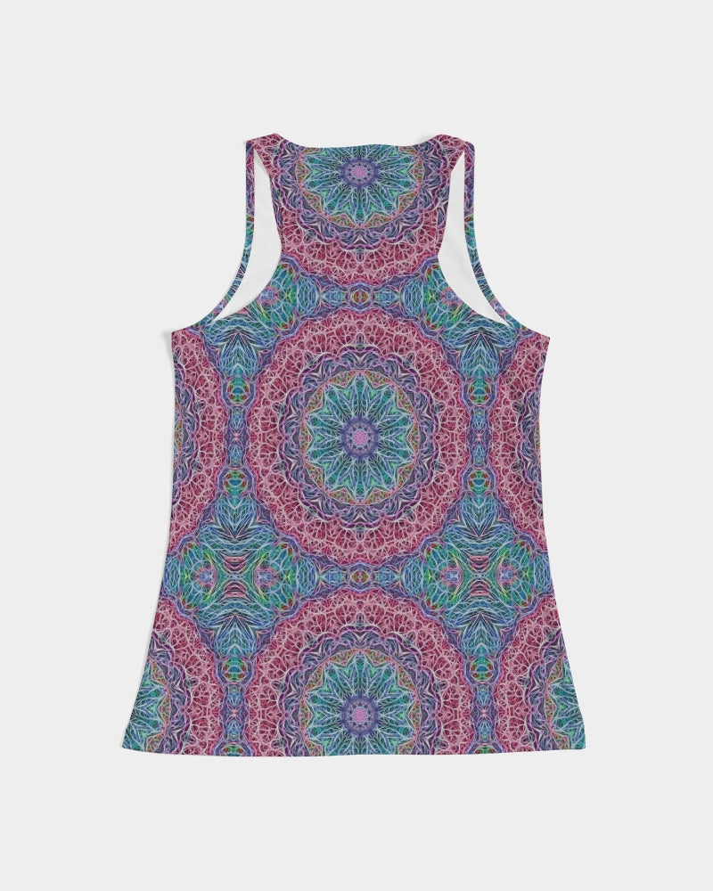 Blue Red Snowflake Kaleidoscope Women's All-Over Print Tank