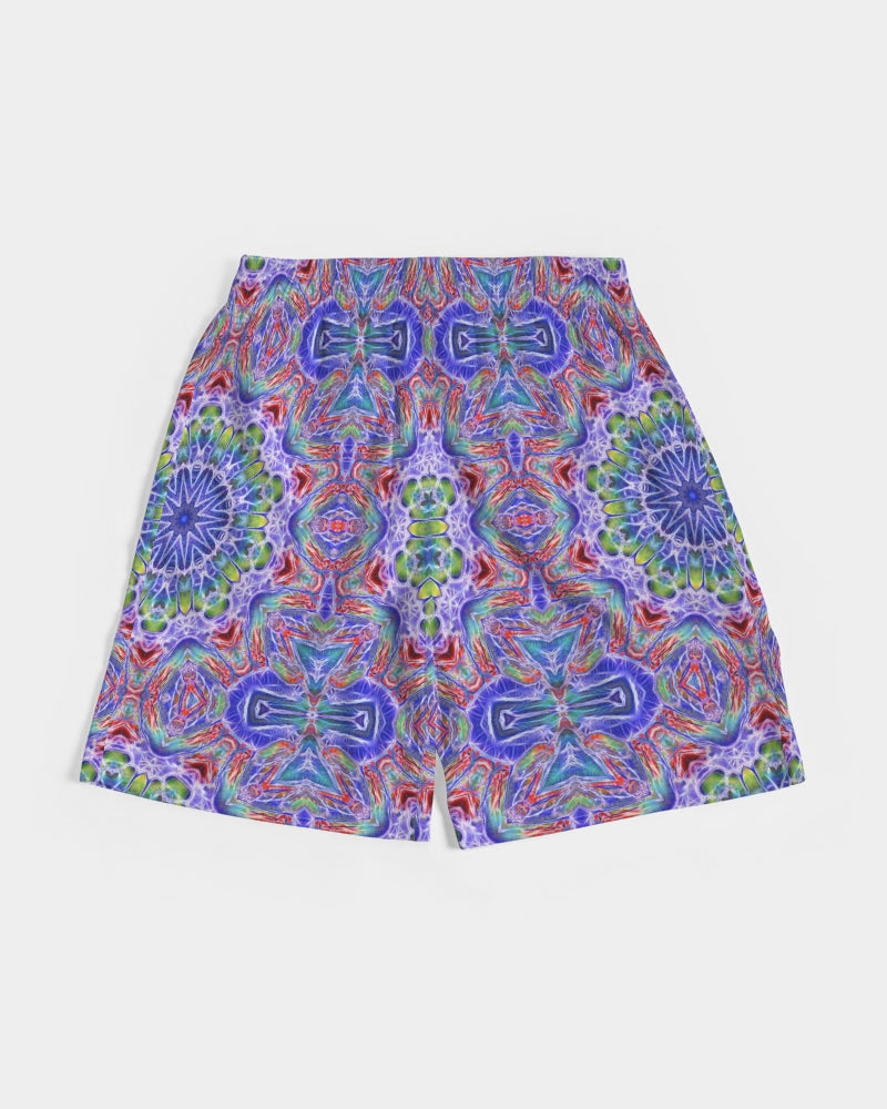 Blue Red Kaleidoscope Men's All-Over Print Jogger Shorts
