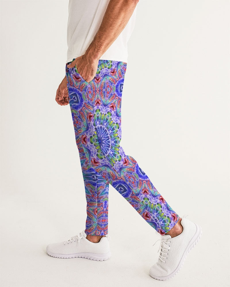 Blue Red Kaleidoscope Men's All-Over Print Joggers