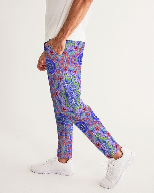 Blue Red Kaleidoscope Men's All-Over Print Joggers