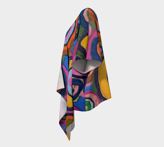 Warm Autumn Bubbles Draped Kimono
