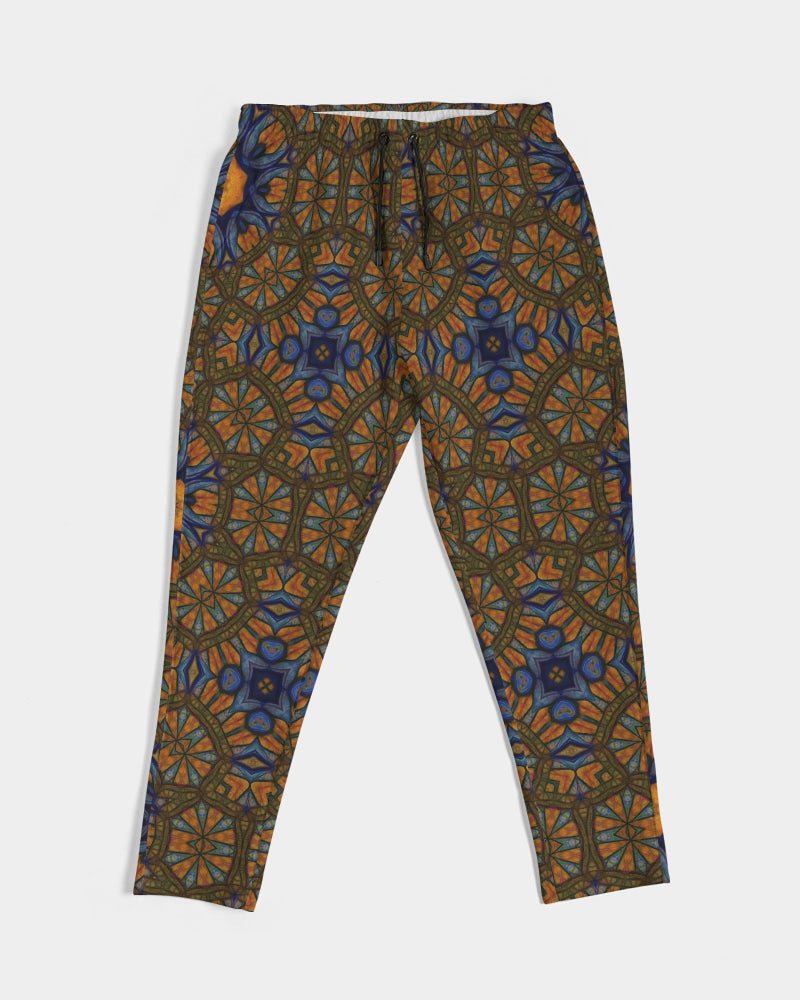 Blue and Yellow Sketch Kaleidoscope  Men's All-Over Print Joggers