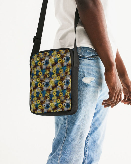 Blue and Yellow Glowing Daisies Messenger Pouch