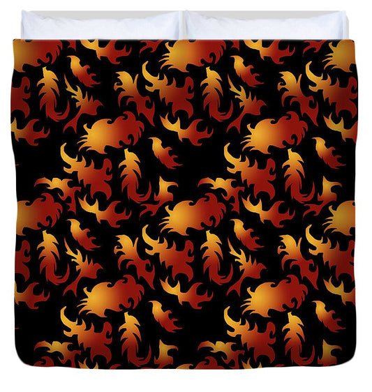 Abstract Flames - Duvet Cover