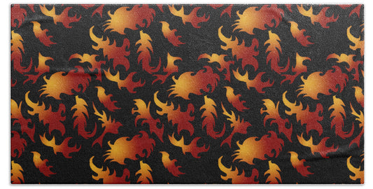 Abstract Flames - Bath Towel