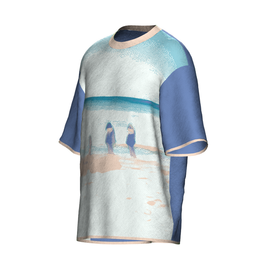 Family Dreams Of Hawaii Crew Neck Knit Shortsleeve Sweater