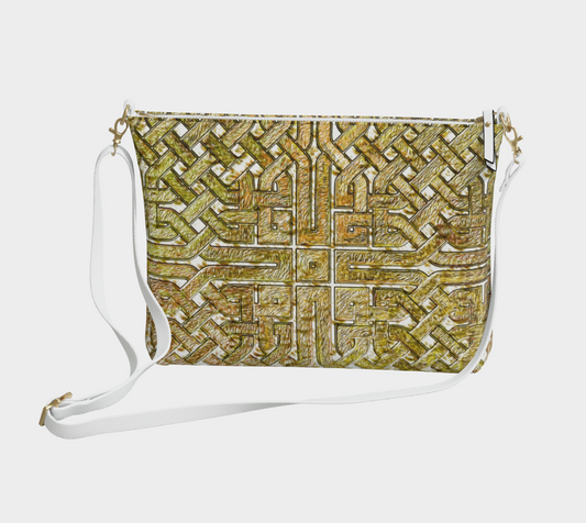 Gold Celtic Knot Vegan Crossbody Purse