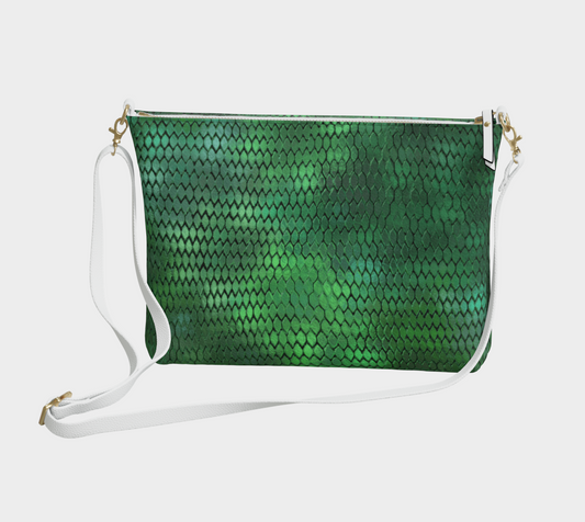 Green Dragon Scales Vegan Crossbody Purse